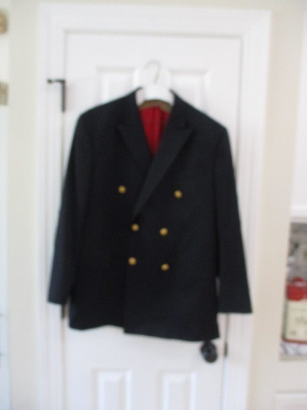 Men's Double Breasted Navy Blue Blazer 44R - Picture 5 of 9